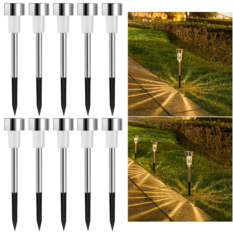 10 Pack Solar Outdoor Lights Solar Garden Light LED Landscape Lighting Waterproof Pathway Lights Decor Walkway Lawn Patio Yard