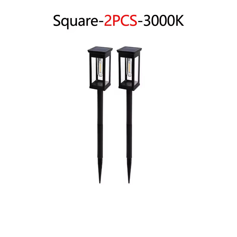 2/4/6Pcs Retro Solar Pathway Warm Lights Outdoor Waterproof Garden Incandescent Bulb for Walkway Yard Backyard Landscape Decor