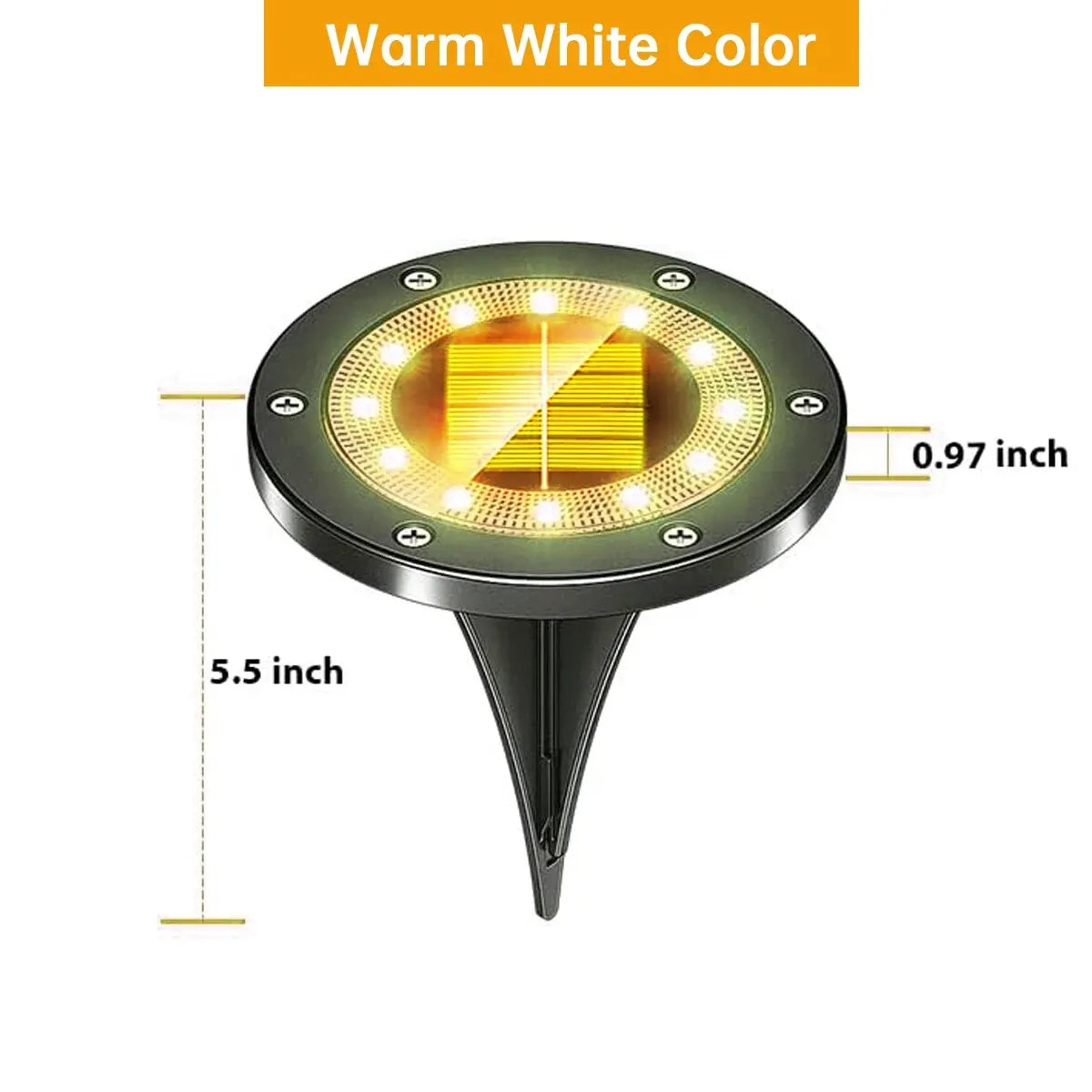Solar Ground Lights Outdoor 12LED Solar Lights Waterproof Solar Garden Lights for Pathway Yard Halloween Christmas Decorations