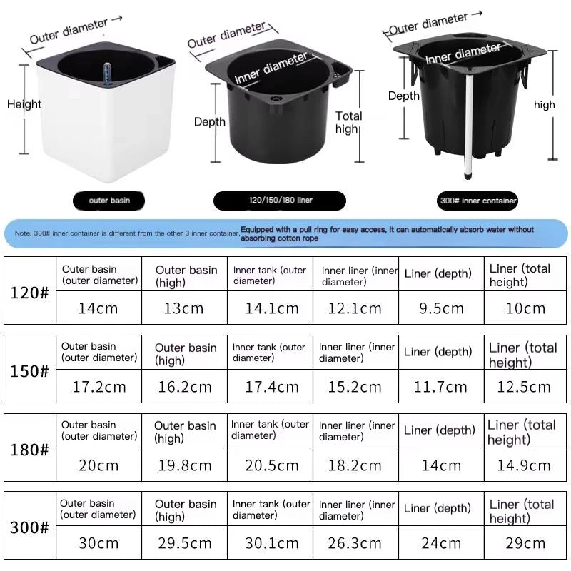 Self Watering Planter White Flower Pot with Water Level Indicator Self Watering Plant Pot Modern Decorative Bonsai Pot