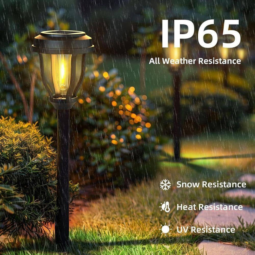 12-Pack Solar Lights Outdoor, Pathway Lights Auto On/Off Waterproof Garden Landscape Lighting