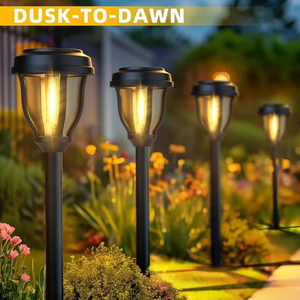 12-Pack Solar Lights Outdoor, Pathway Lights Auto On/Off Waterproof Garden Landscape Lighting